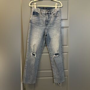 Express Light Blue Straight Leg Jeans